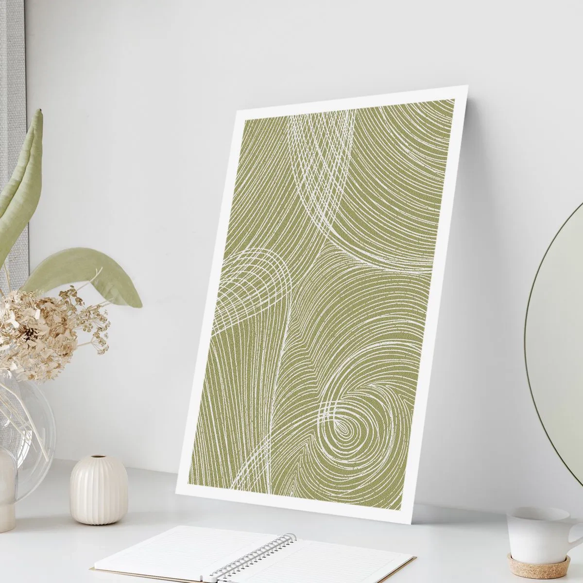 Poszter - Bonyolult absztrakció fehérben - 40x50 cm