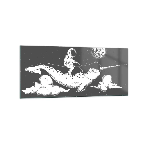 Üveg kép - Űrlovas - 120x50 cm