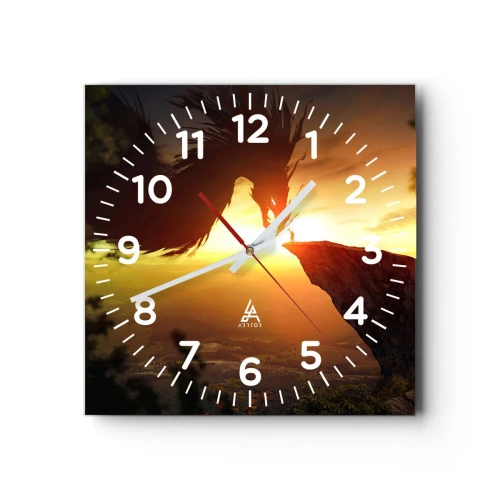 Falióra, Óra - Sárkányölő - 40x40 cm