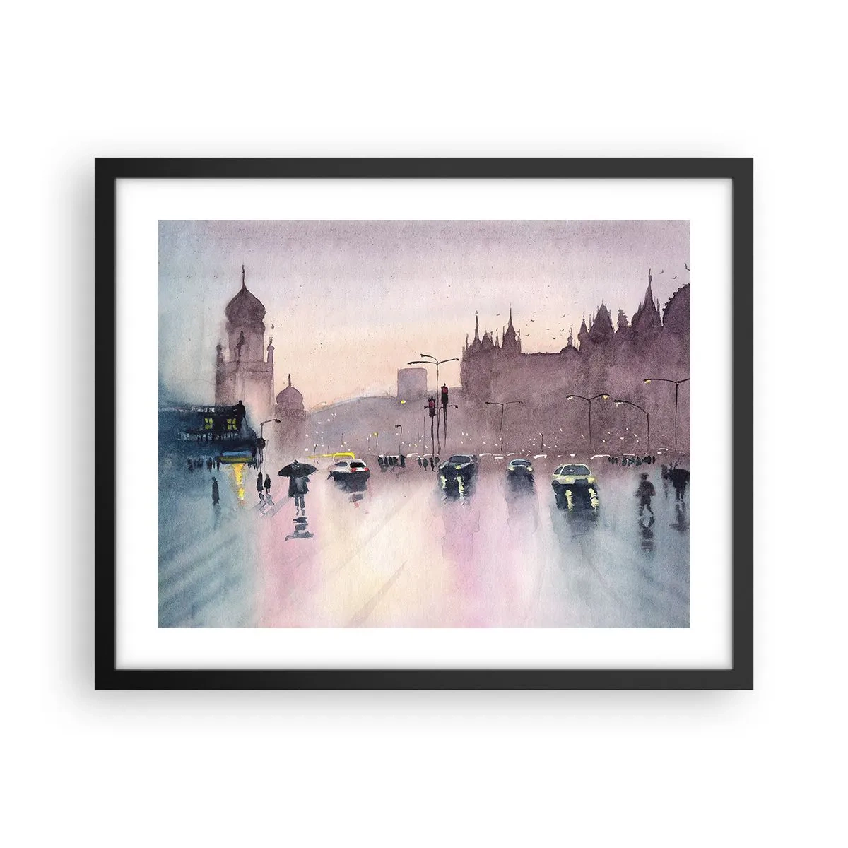 Poszter fehér keretben - Az esős ködben - 50x40 cm