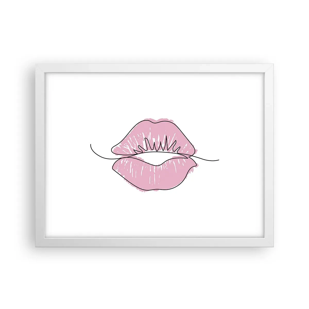 Poszter fekete keretben - Készen állsz a csókra? - 40x30 cm