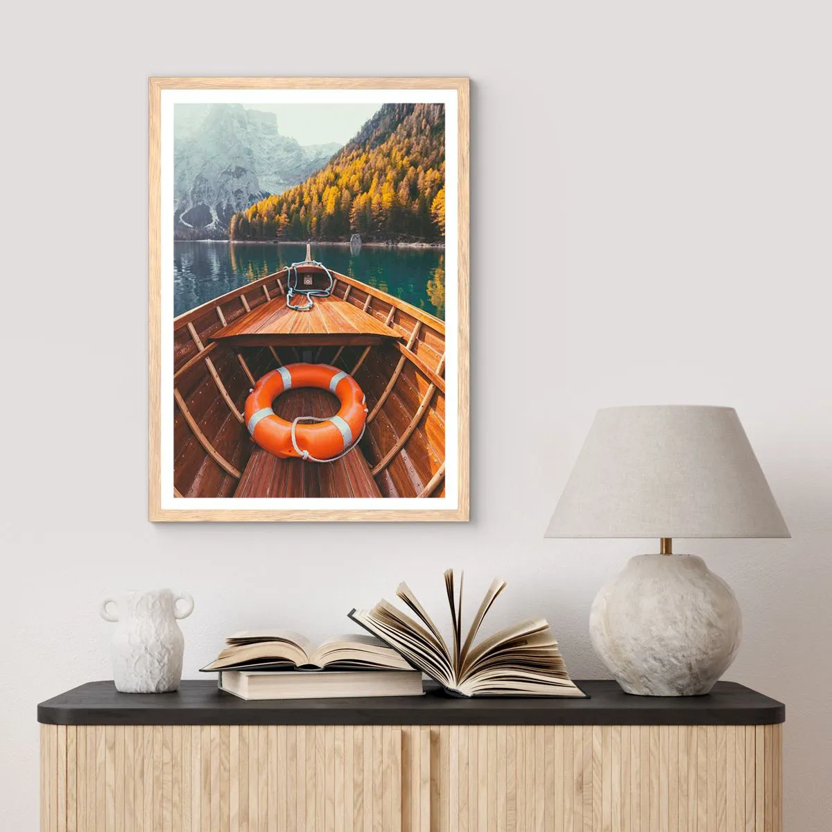 Poszter világos tölgy keretben - Hegyi kirándulás - 30x40 cm