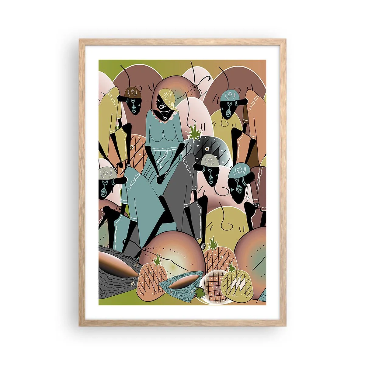 Poszter világos tölgy keretben - Jön a nagy ünnep - 50x70 cm