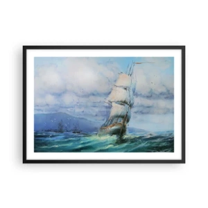 Poszter fehér keretben - Segítő szeleket kívánunk - 70x50 cm