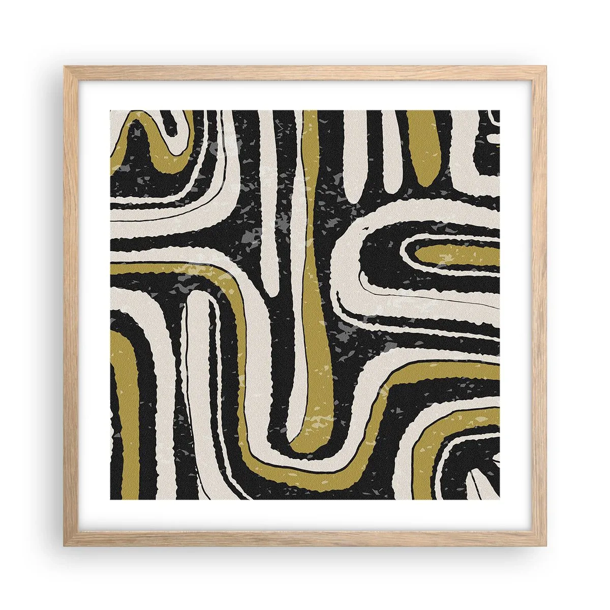 Poszter világos tölgy keretben - Kompozíció: traktusok és sikátorok - 50x50 cm