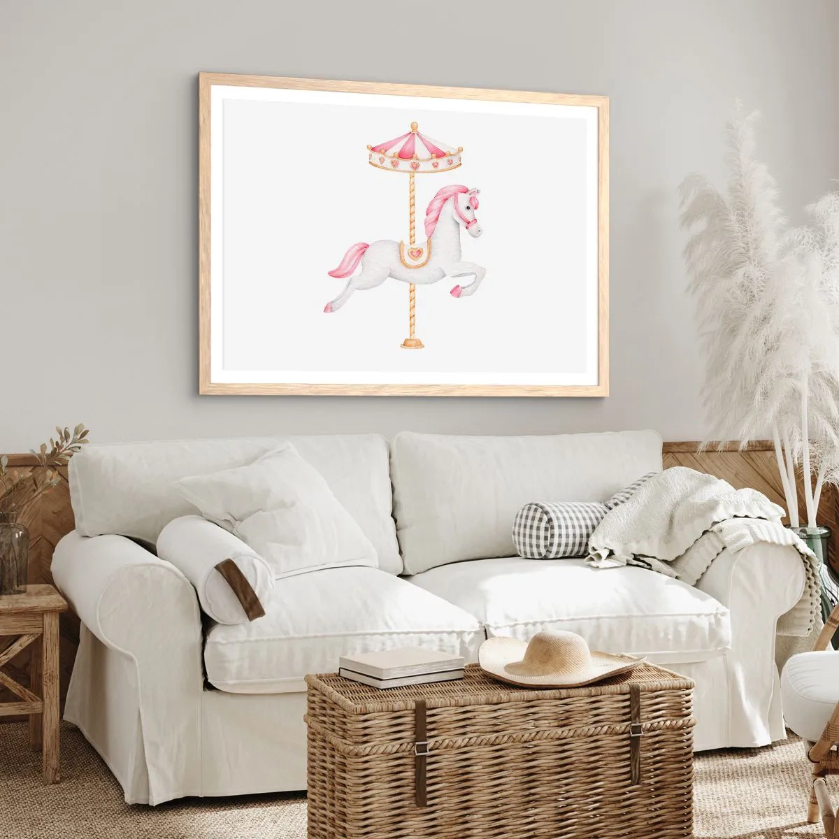 Poszter világos tölgy keretben - Elindult egy patával - 50x40 cm