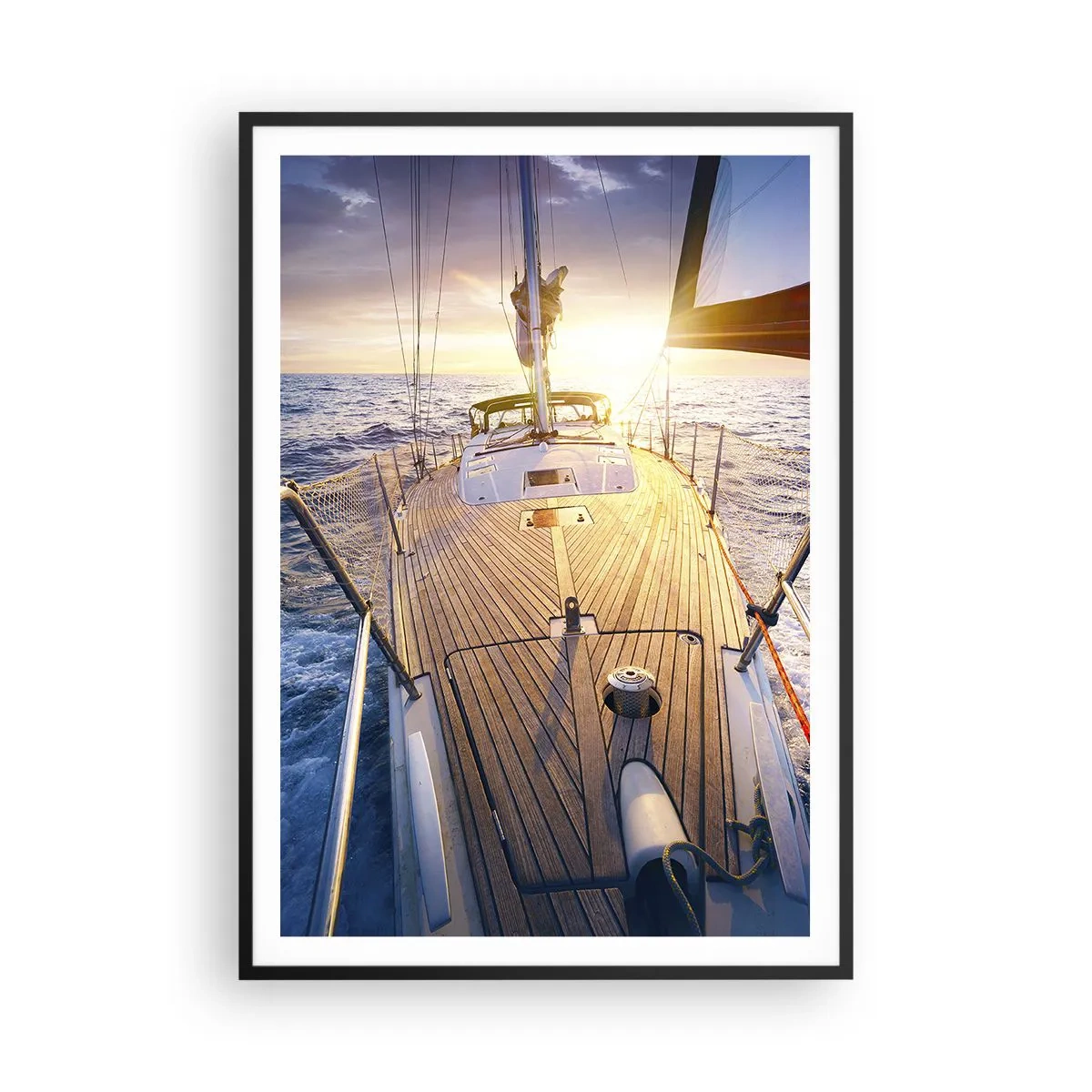 Poszter fehér keretben - Futás a hullámokon - 70x100 cm