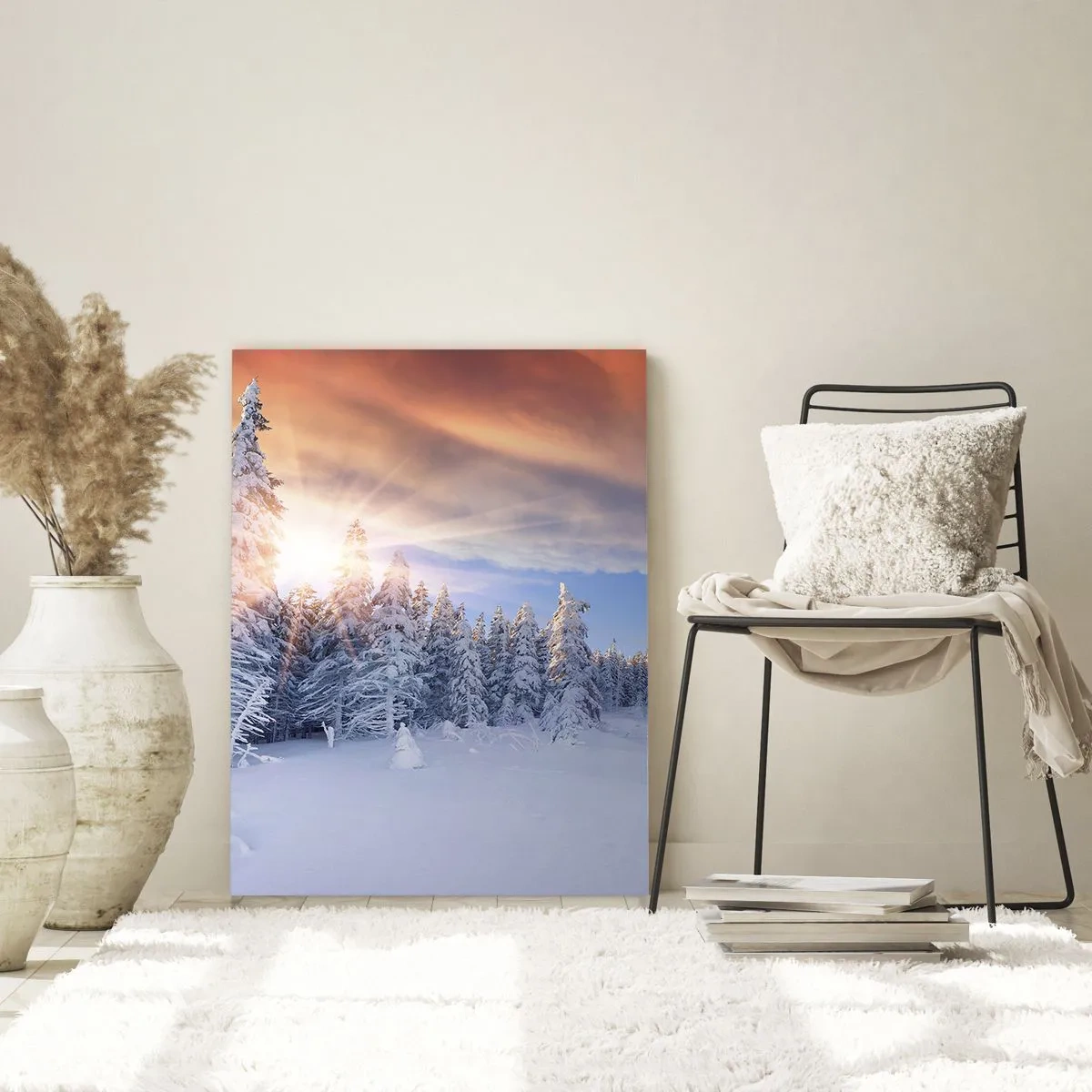 Üveg kép - A természet havas látványa - 50x70 cm