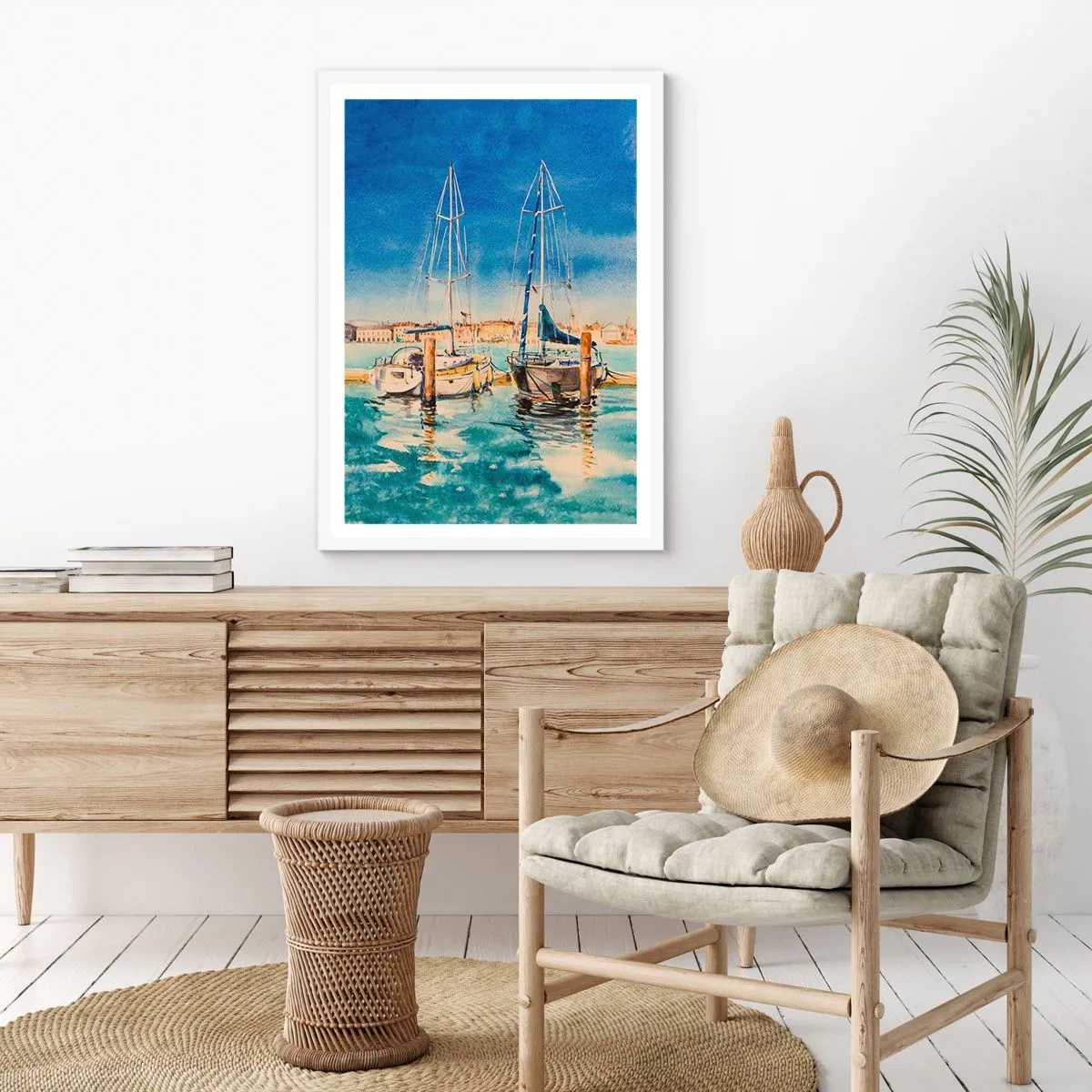 Poszter fekete keretben - Napos lagúna - 40x50 cm