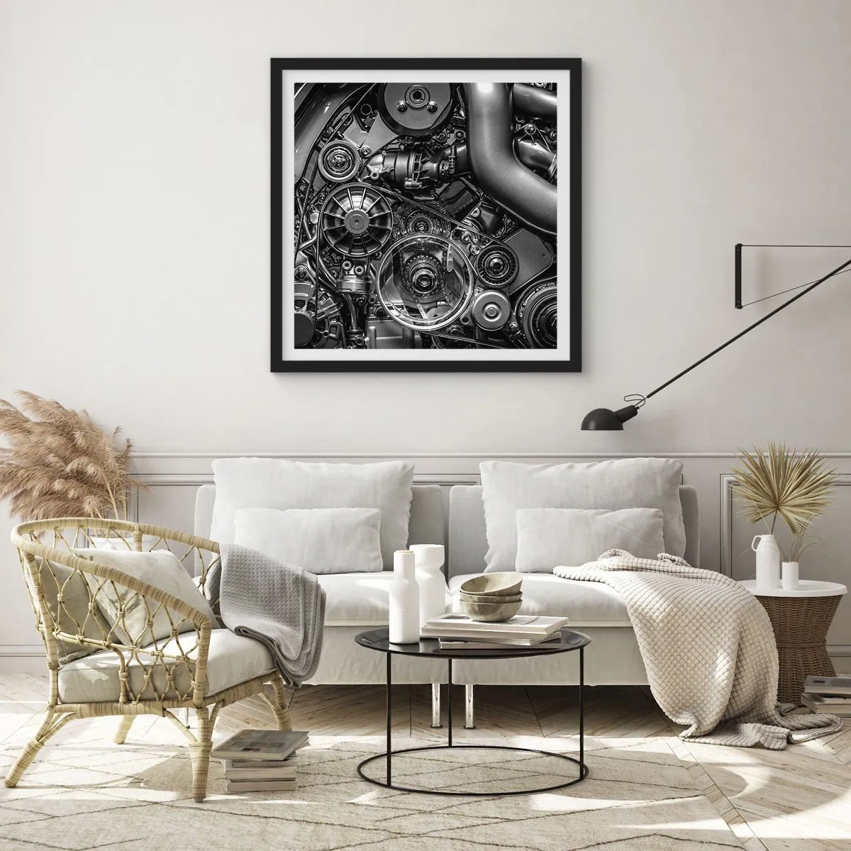 Poszter fehér keretben - A mechanika költészete - 50x50 cm