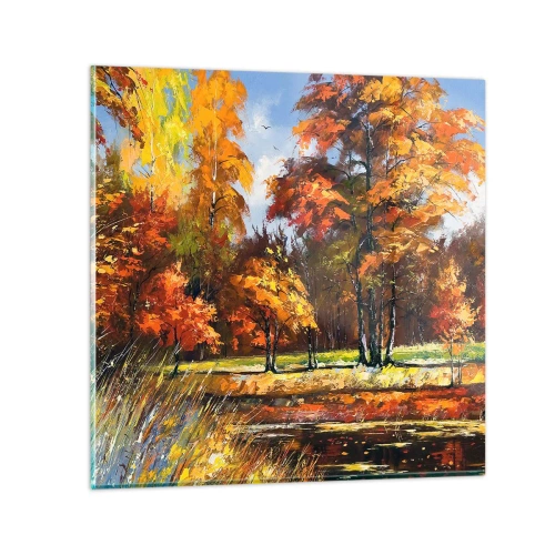 Üveg kép - Tájkép aranyban és bronzban - 30x30 cm