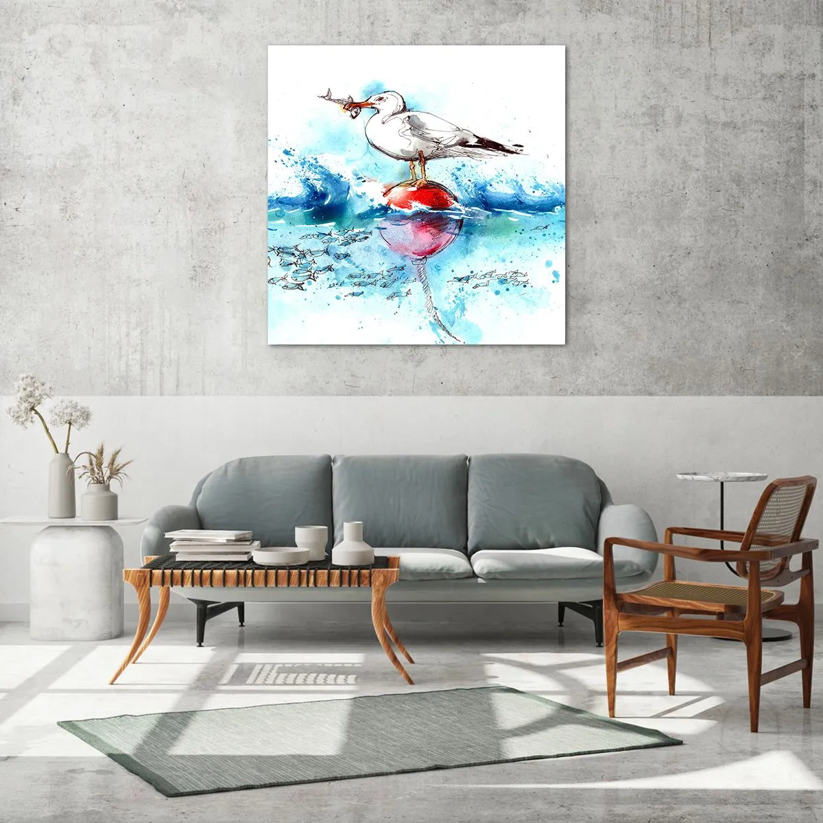 Üveg kép - Sikeres fogás - 70x70 cm