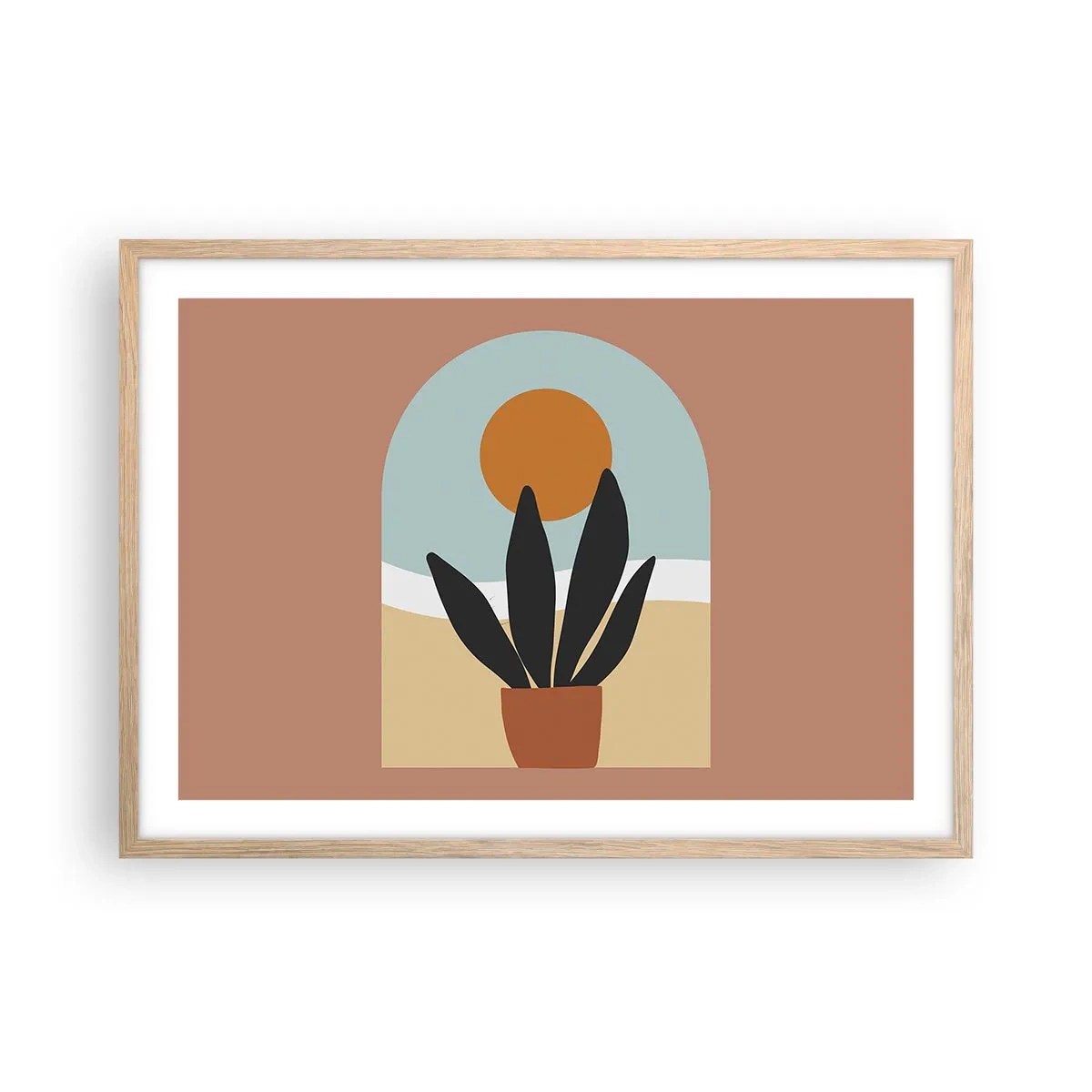 Poszter világos tölgy keretben - Kis örömök - 70x50 cm