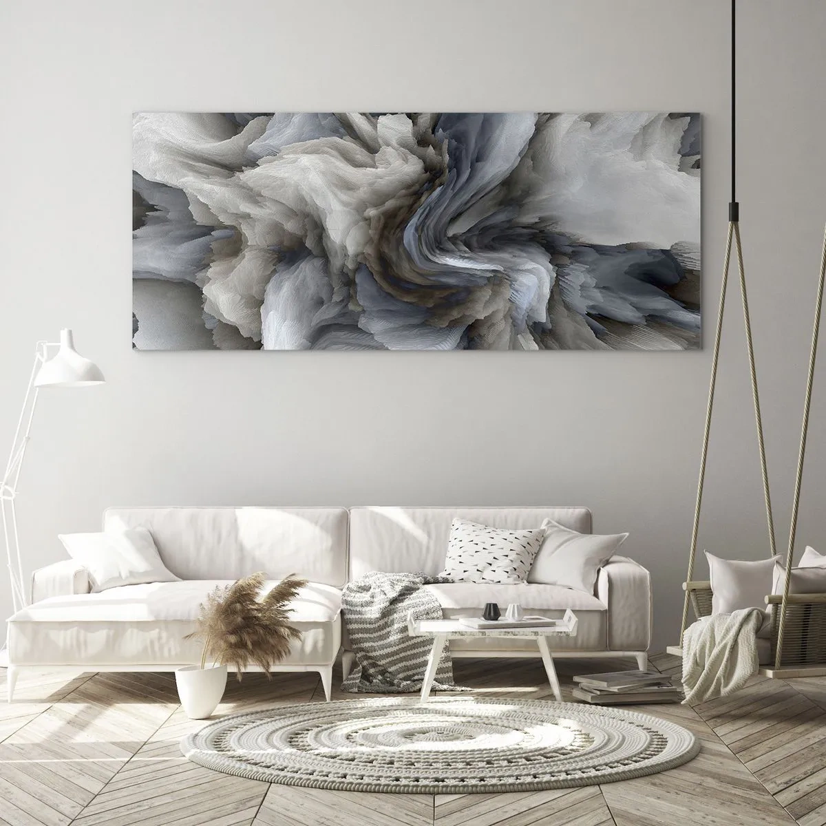 Üveg kép - Kő és virág - 90x30 cm