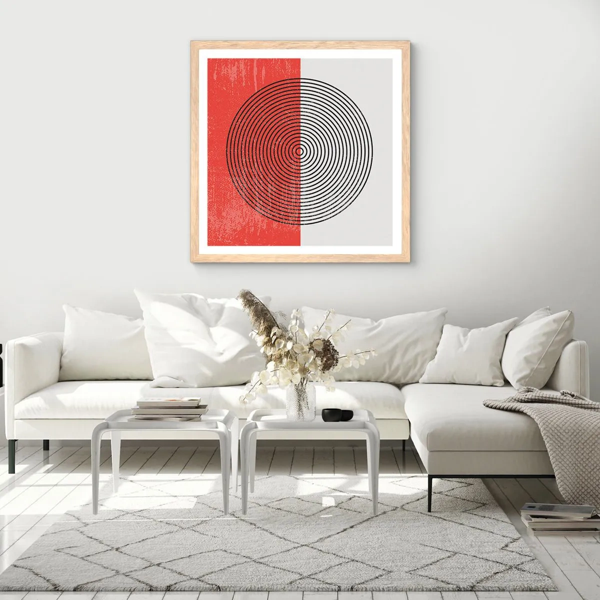 Poszter világos tölgy keretben - Pont a célba - 60x60 cm