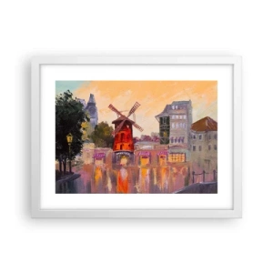 Poszter fekete keretben - Párizsi ikonok - Moulin Rouge - 40x30 cm