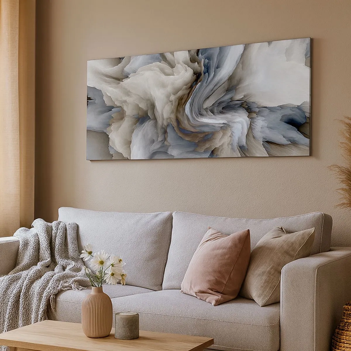 Vászonkép - Kő és virág - 100x40 cm