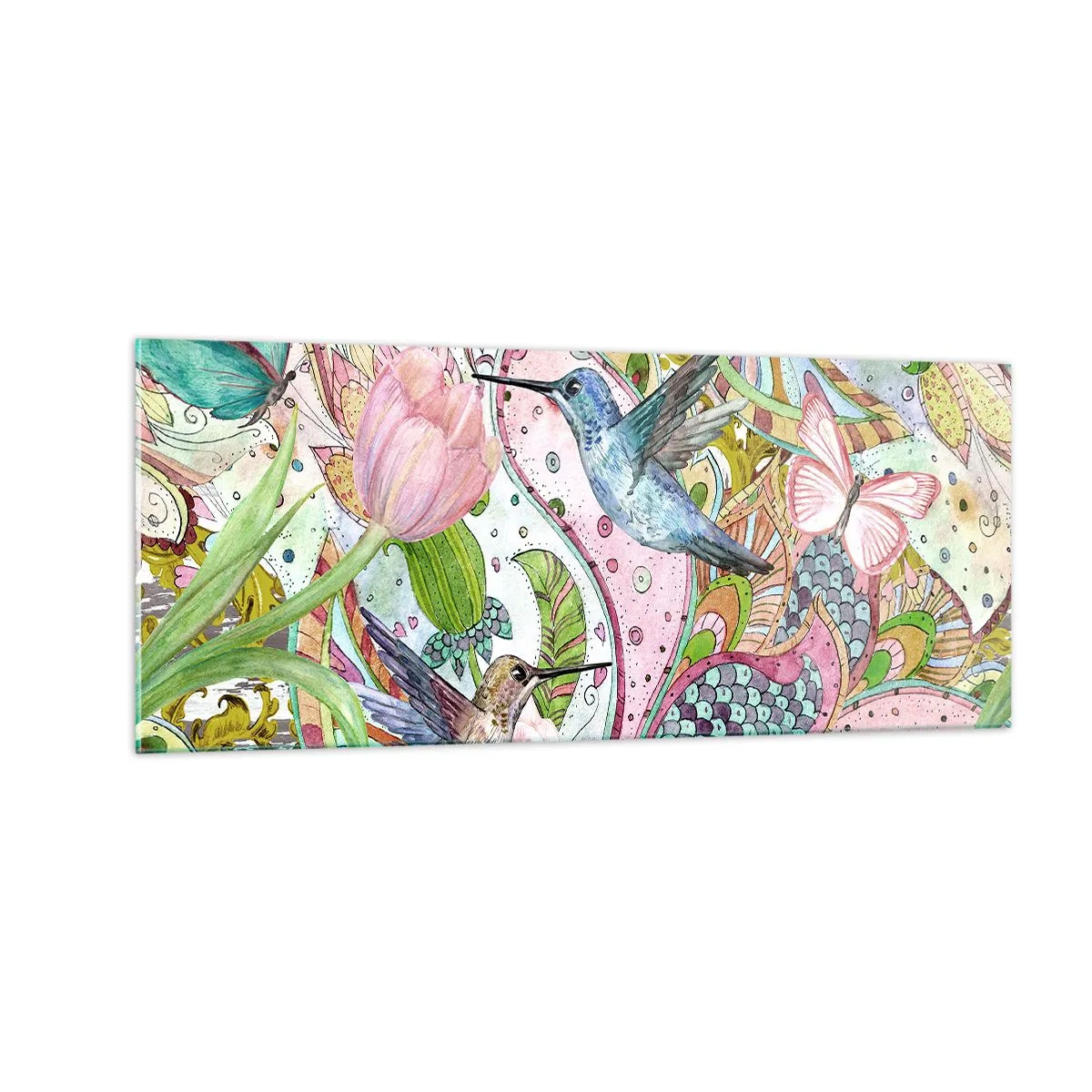 Üveg kép - Szőlőbe gabalyodva - 100x40 cm
