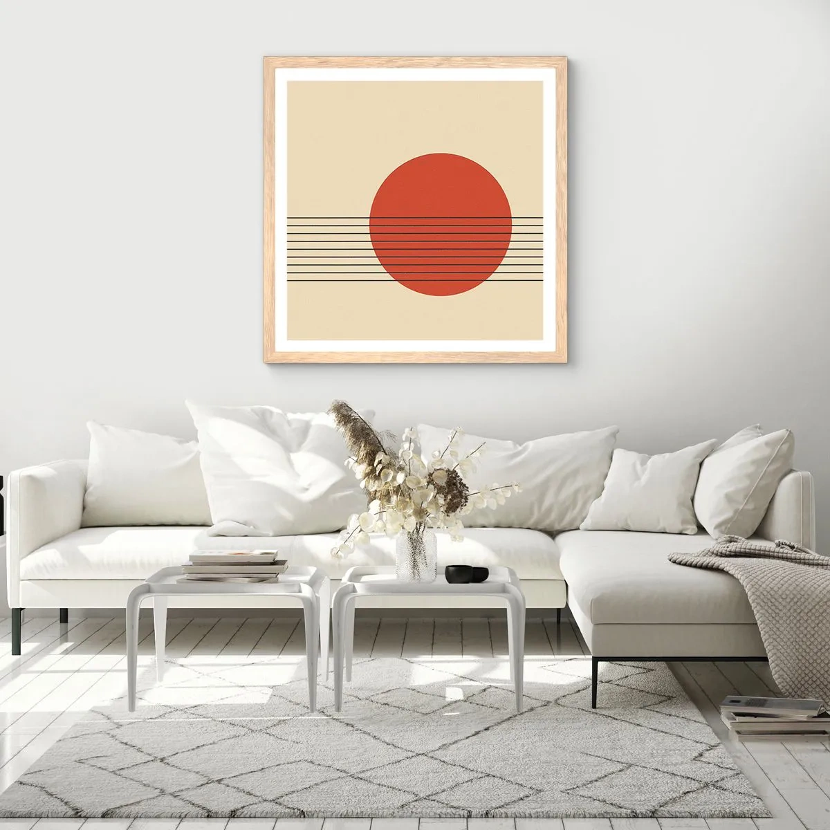 Poszter világos tölgy keretben - Körbe és tovább - 60x60 cm