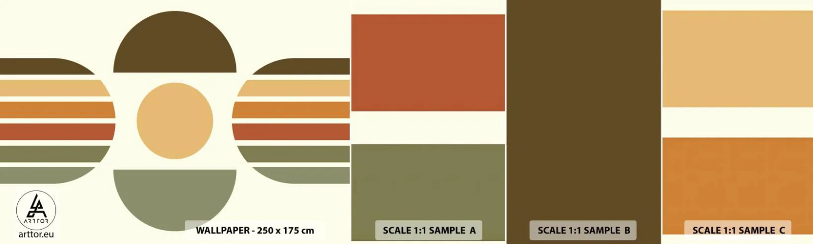 Fotótapéta Minta Öntapadós Deluxe Sticker - A Föld színeiben - Absztrakció, Darab, Grafika - 100x30 cm