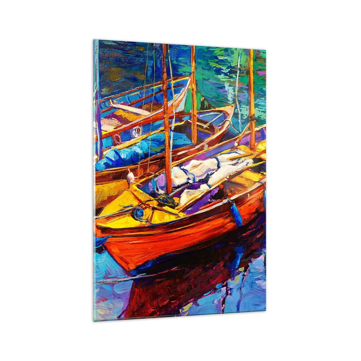 Üveg kép - Színektől sűrű vízen - 70x100 cm