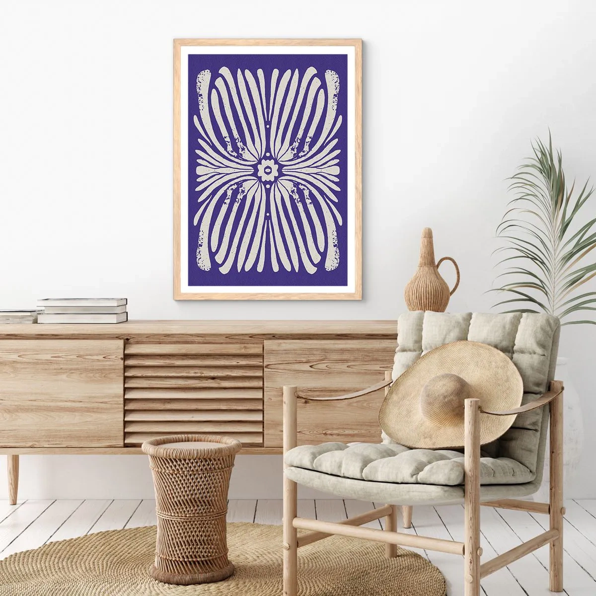 Poszter világos tölgy keretben - Etnikai inspirációk - 70x100 cm