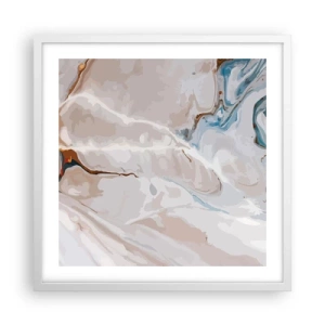 Poszter fekete keretben - Kék kanyarog a fehér alatt - 50x50 cm