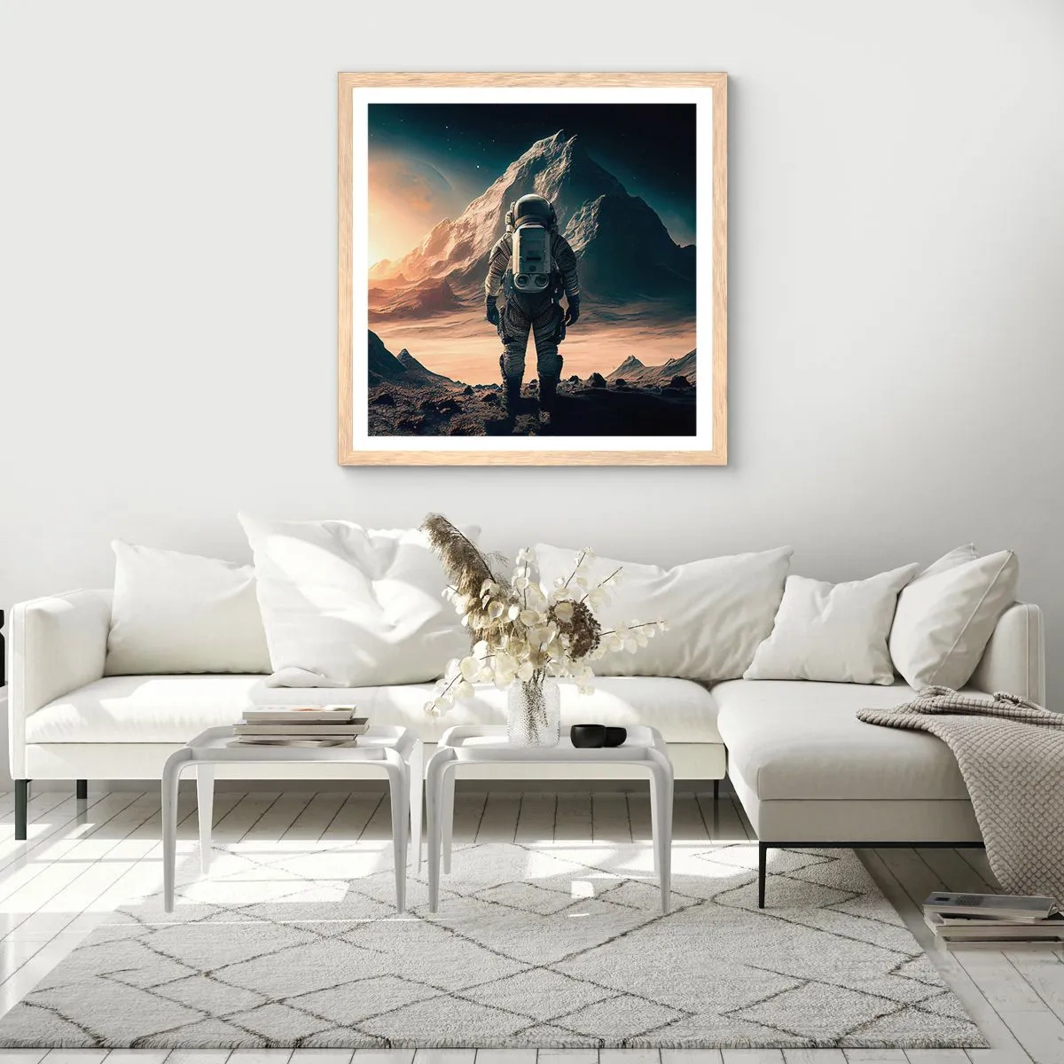 Poszter világos tölgy keretben - Új kihívás - 40x40 cm