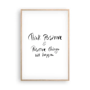 Poszter világos tölgy keretben - Hogyan élj? - 61x91 cm