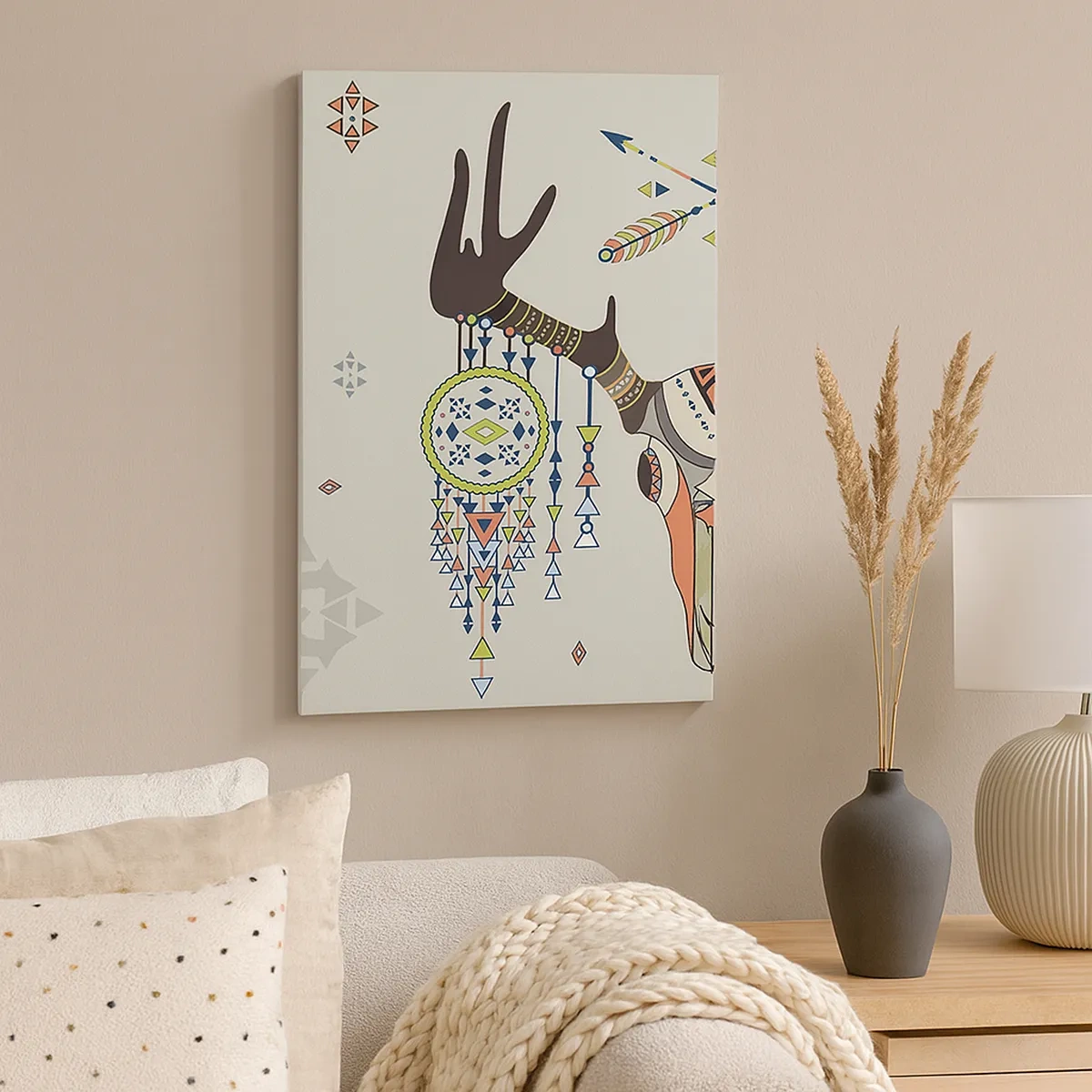 Vászonkép - Indiai vadász trófeája - 50x70 cm