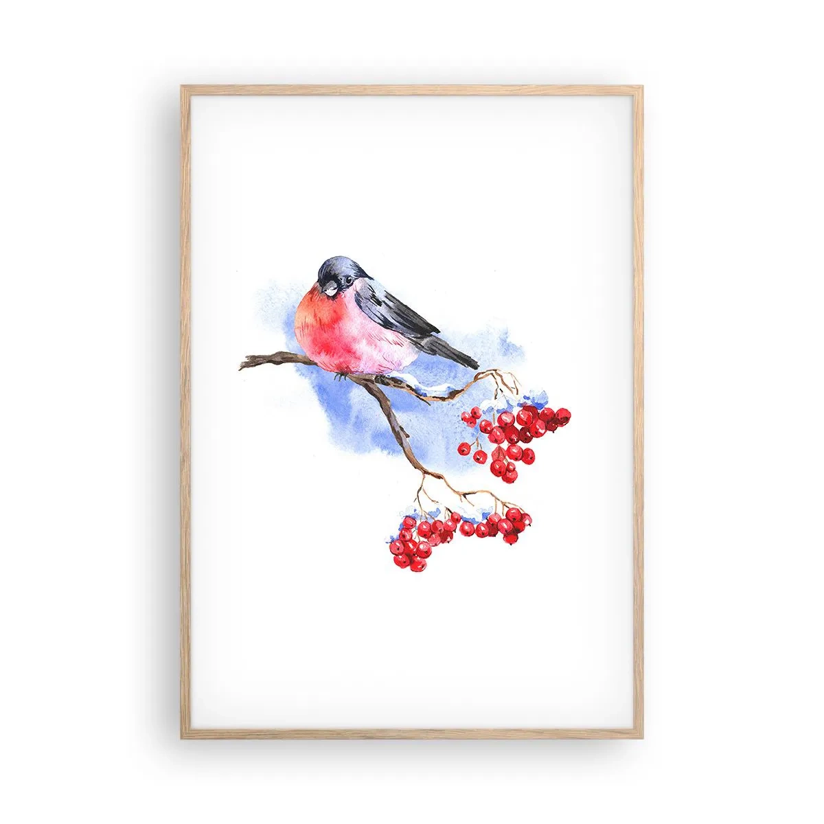 Poszter világos tölgy keretben - Téli színben - 70x100 cm