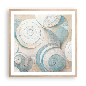 Poszter világos tölgy keretben - Mit rejt a kagyló? - 60x60 cm