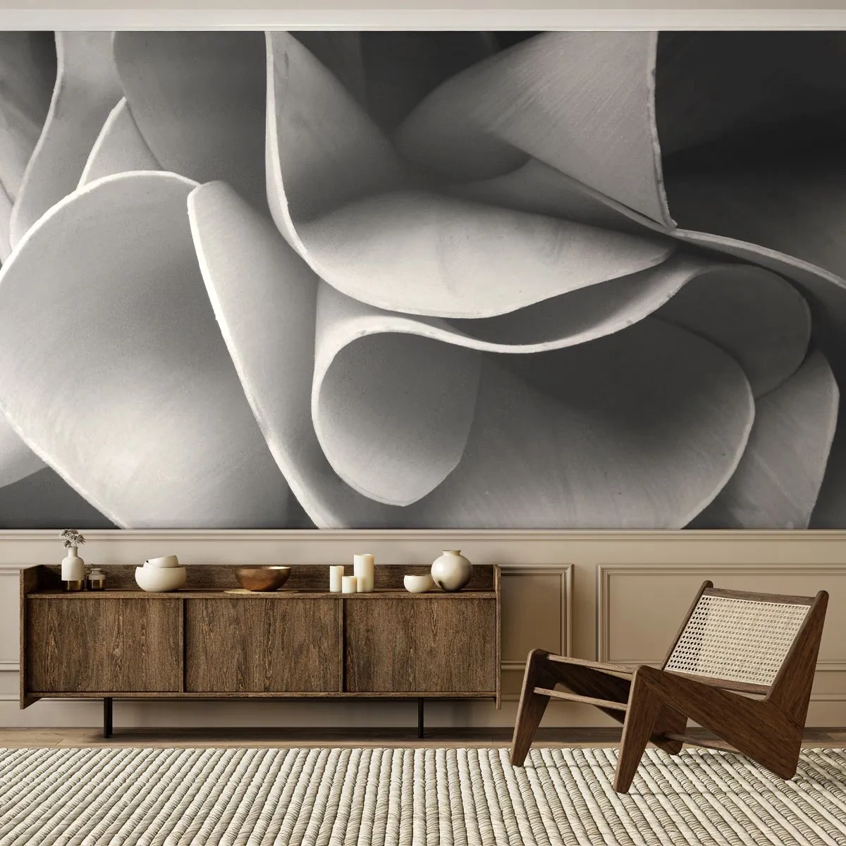 Fotótapéta Premium Sand - Az űrben történik - Absztrakció, Darab, Fekete és fehér - 200x140 cm