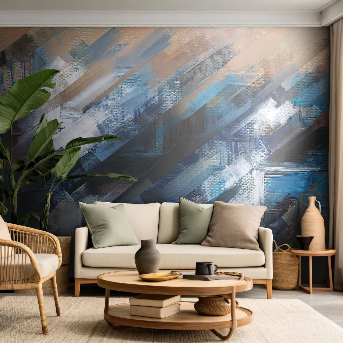 Fotótapéta Premium Canvas - Kék ferdén - Darab, Absztrakció, Festékek - 200x140 cm
