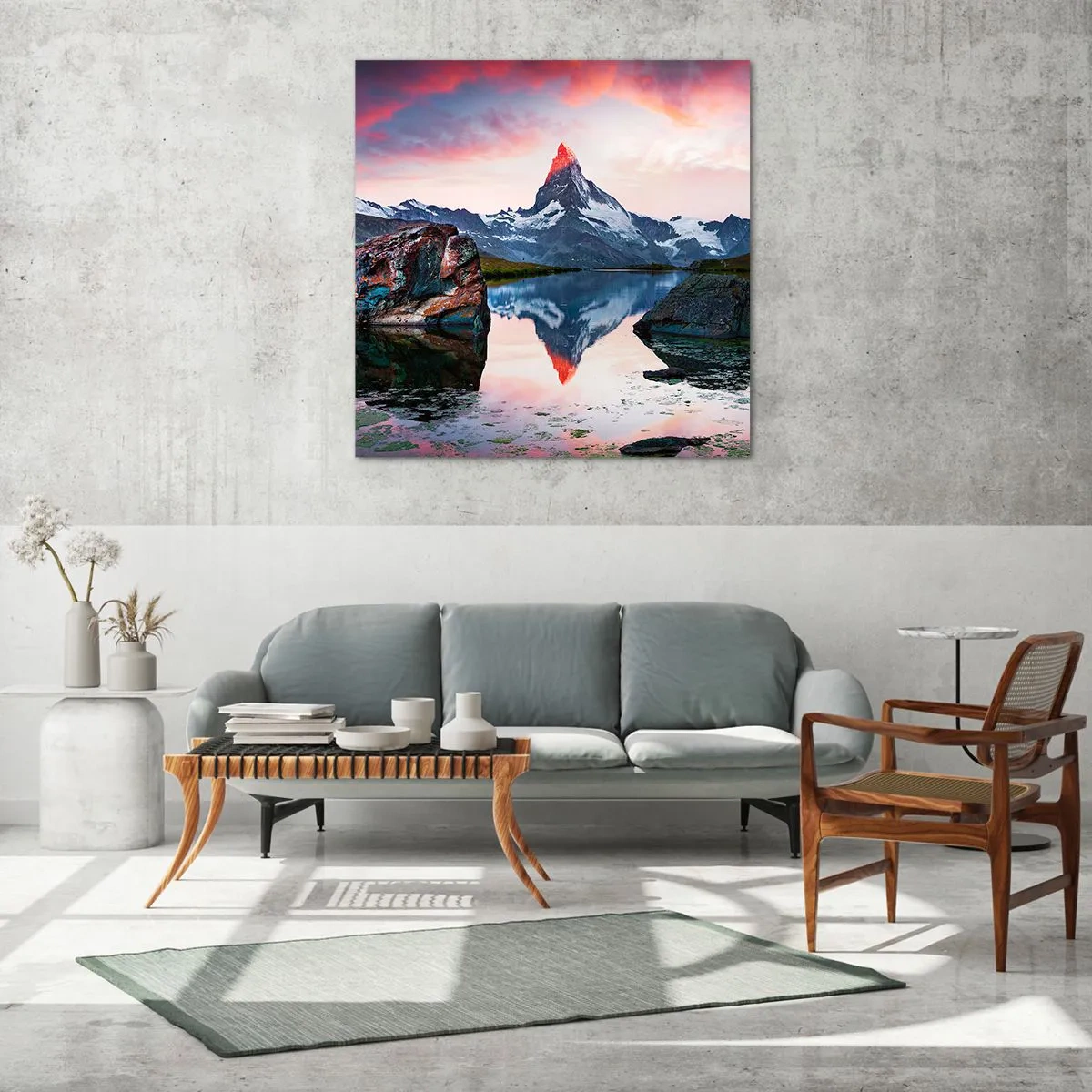 Üveg kép - A hegyek szíve forró - 50x50 cm