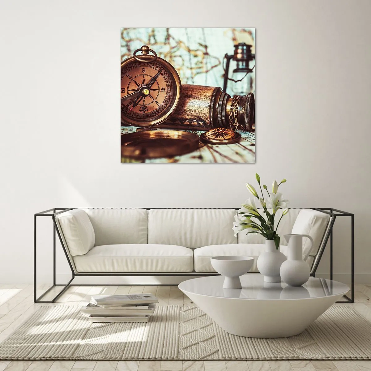 Üveg kép - Kalóz kaland vár a Karib-térségben - 30x30 cm