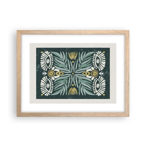 Poszter világos tölgy keretben - Mint egy népi kivágás - 40x30 cm