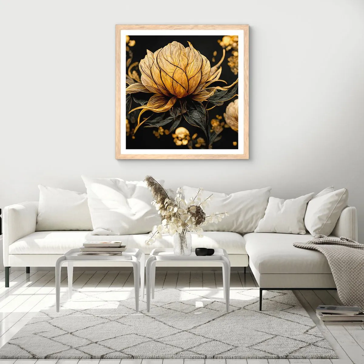 Poszter világos tölgy keretben - Finom törékenység - 30x30 cm