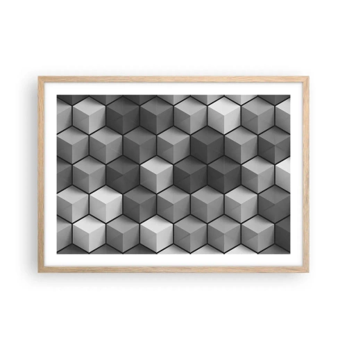 Poszter világos tölgy keretben - Kubista kirakós - 70x50 cm