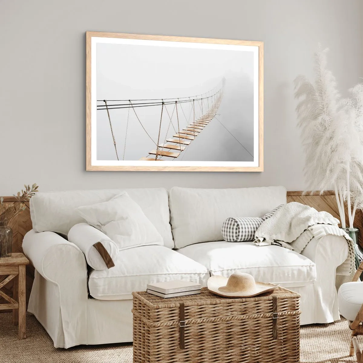 Poszter világos tölgy keretben - Hová vezet? - 100x70 cm