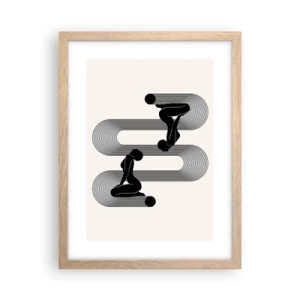 Poszter világos tölgy keretben - Érzéki szimmetria - 30x40 cm