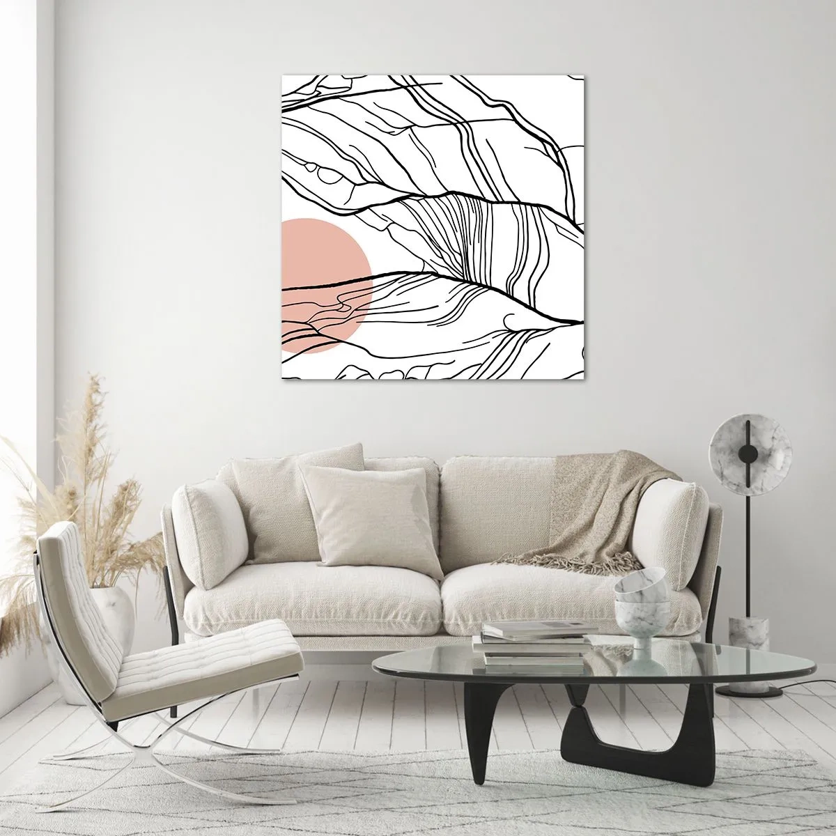 Üveg kép - Gallyak hálójában - 60x60 cm