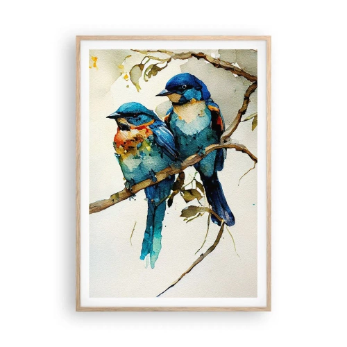 Poszter világos tölgy keretben - Megsértődött? - 70x100 cm