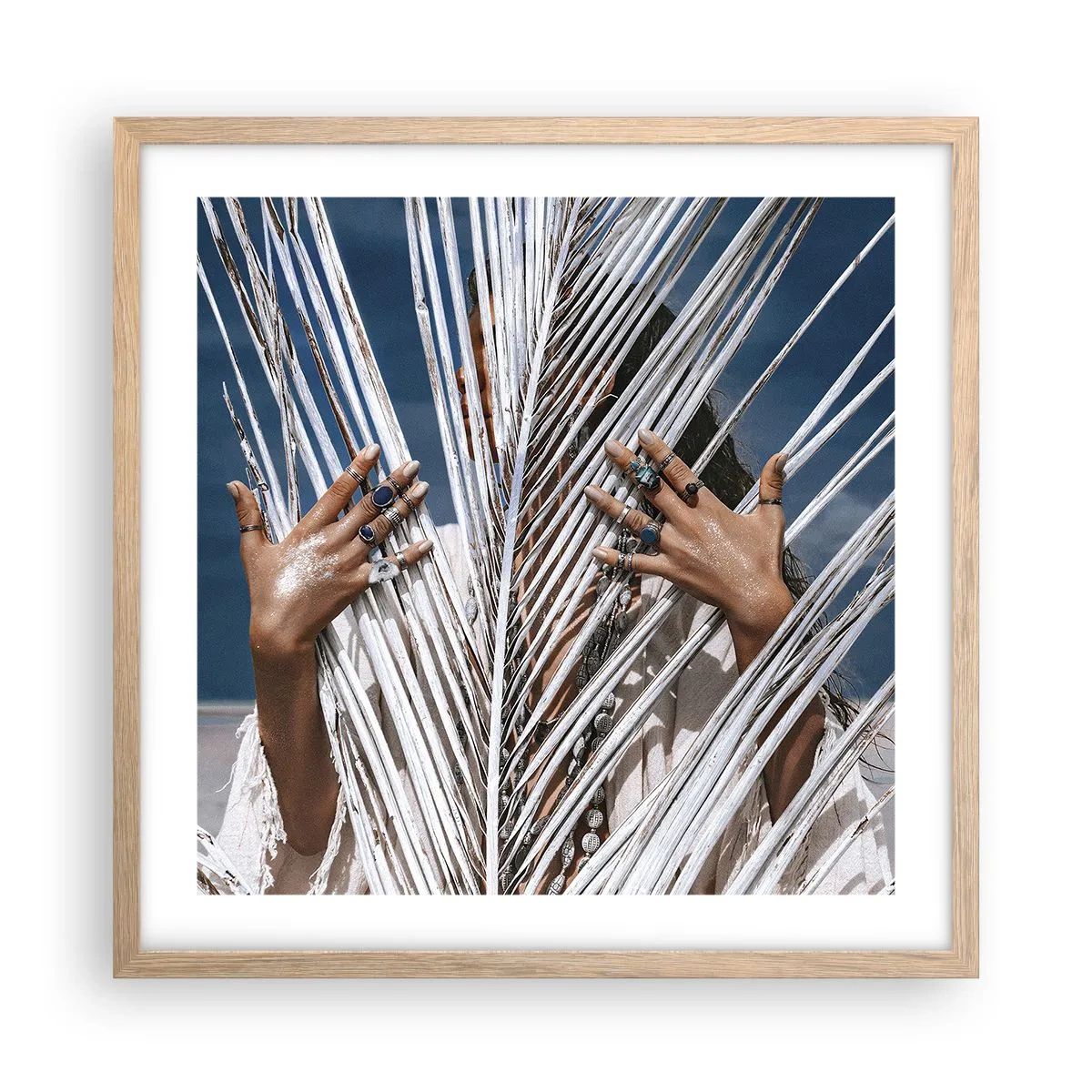 Poszter világos tölgy keretben - Sámán asszonya? - 50x50 cm