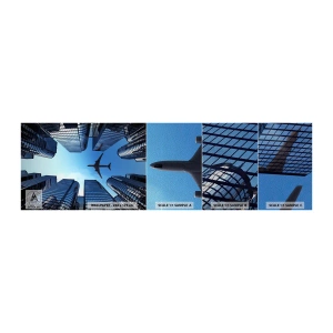 Fotótapéta Minta Premium Sand - Kilátás az üveg szurdokból - Építészet, Repülőgép, Város - 100x30 cm