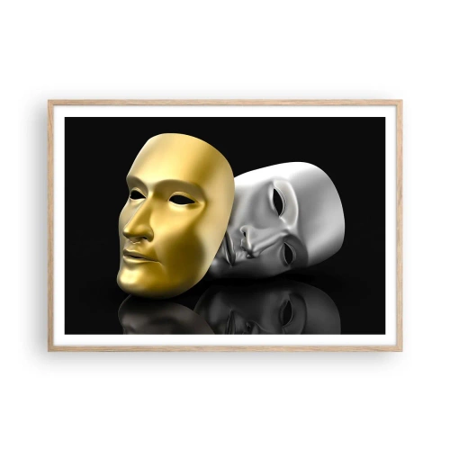 Poszter világos tölgy keretben - Az élet színház - 100x70 cm