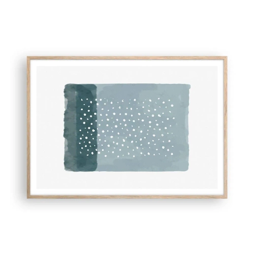 Poszter világos tölgy keretben - Kéken nőtt - 100x70 cm