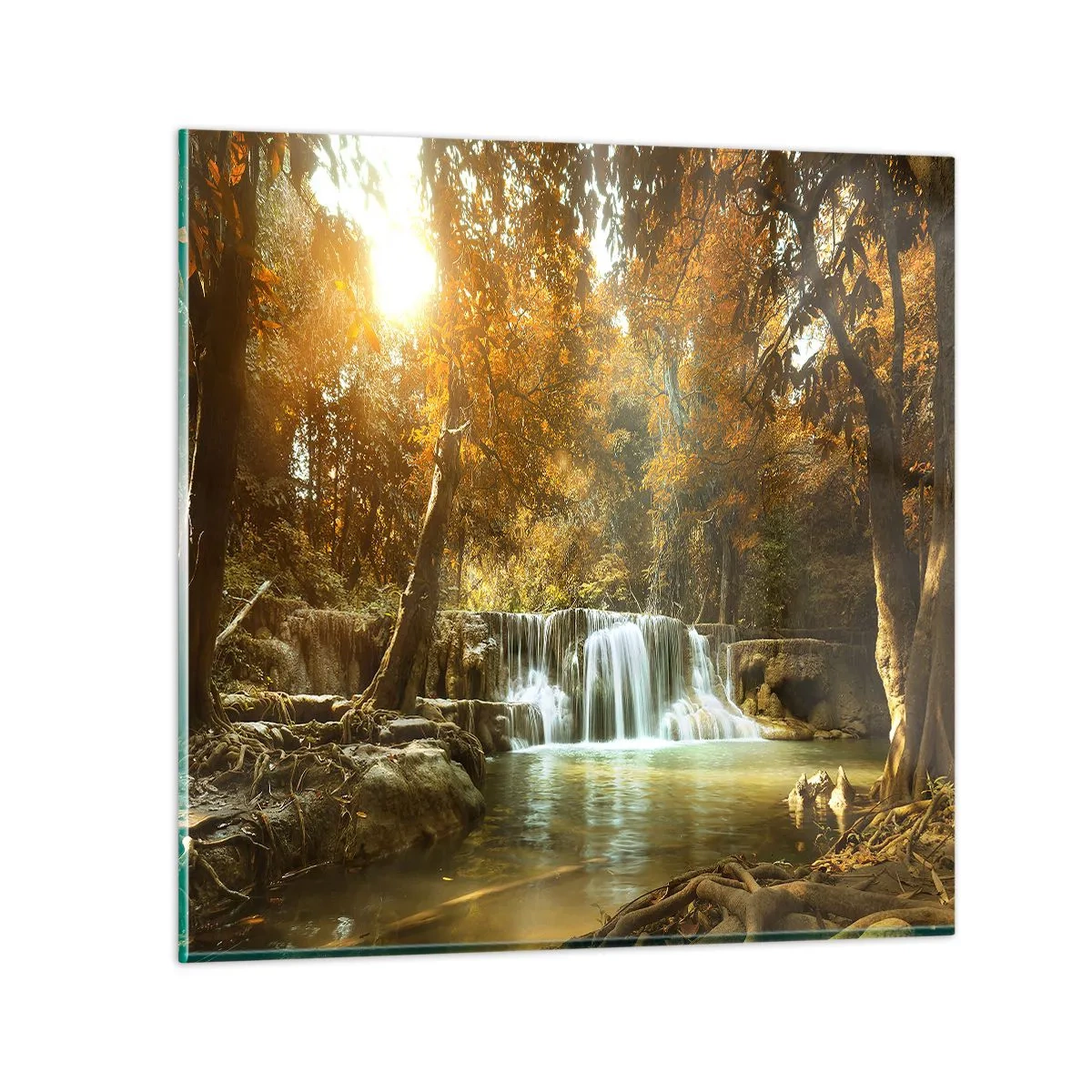 Üveg kép - Park kaszkád - 30x30 cm