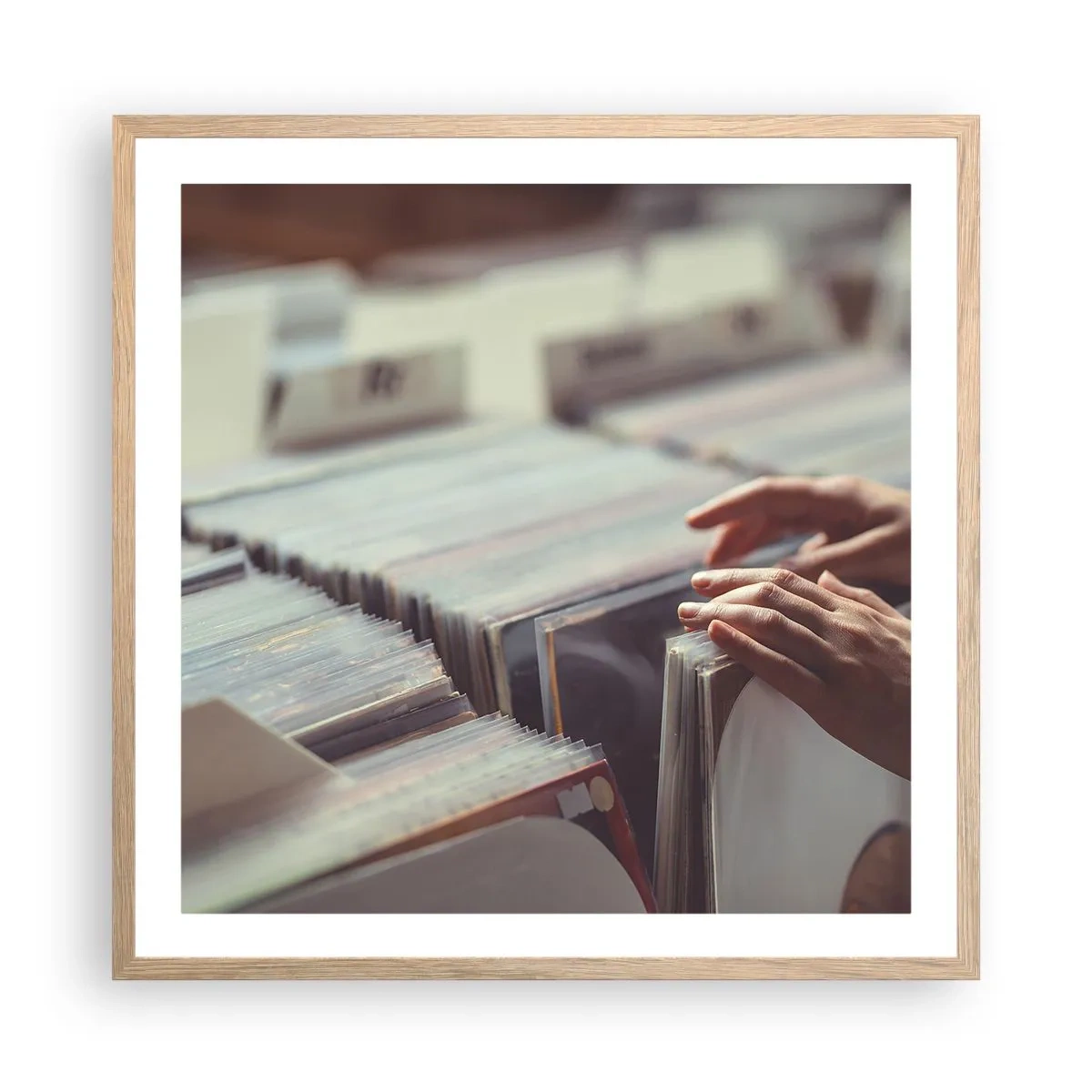 Poszter világos tölgy keretben - Érzelmeket keresése - 60x60 cm