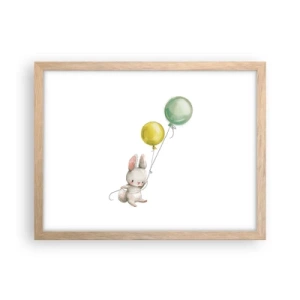 Poszter világos tölgy keretben - Én is repülök! - 40x30 cm